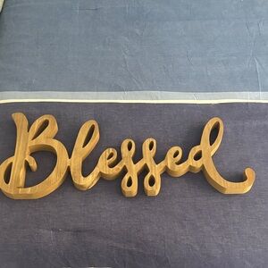 Wooden 'Blessed' Wall Decor Sign